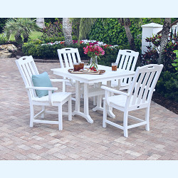 Yacht Club 5-Piece Farmhouse Trestle Arm Chair Dining Set - TXS461-1